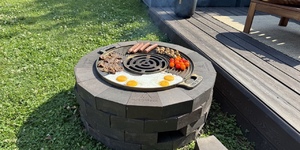 костровая чаша из кирпича (черный огнеупорный кирпич  Montenegro)