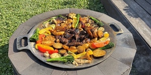 очаг из шамотного кирпича (черный огнеупорный кирпич  Montenegro)