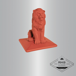 ᐉ Клинкерный оголовник на столб, Lion 01, Ruby red