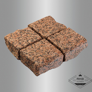 Гранитная брусчатка Жельтау-5, Галтованная, 100x100 мм