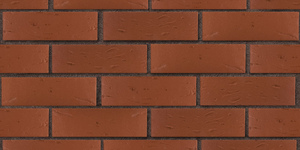 Кирпич облицовочный ЛСР, тёмно-красный, рустик, 1НФ на коричневом шве