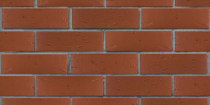 Кирпич облицовочный ЛСР, тёмно-красный, рустик, 1НФ на сером шве
