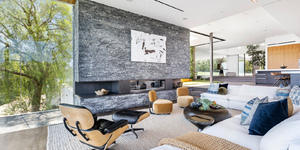 Камень для стен интерьера купить 3D панели Мрамор RKS Slate Woody Grey Classic фото после ремонта (8)