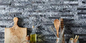 Отделка стен кухни и столовой из камня 3D панели Мрамор RKS Slate Woody Grey Classic заказать (3)