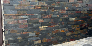 Цоколь из каменной мозаики купить 3D панели RKS SLATE Сланец Jack Multi Natural (1)