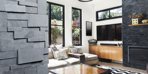 Каменный камин черный купить 3D панели RKS SLATE Сланец Black Slate Modern (1)