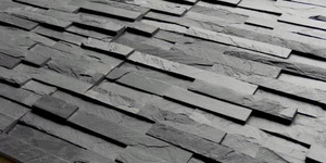 Черная плитка из натурального камня для ванной комнаты 3D панели RKS SLATE Сланец Matt Black Slate Classic заказать с доставкой (2)