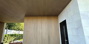 Реечные панели ДПК Turtle Shell Middle Lines, Siberian Pine (Сибирская сосна), Co-Extrusion (фотоотзыв, фасад, кровельный свес, потолок) (2)