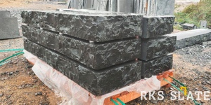 Бордюр поребрик ступень палисад Belgian Belgian Black из камня известняка от RKS SLATE (5)