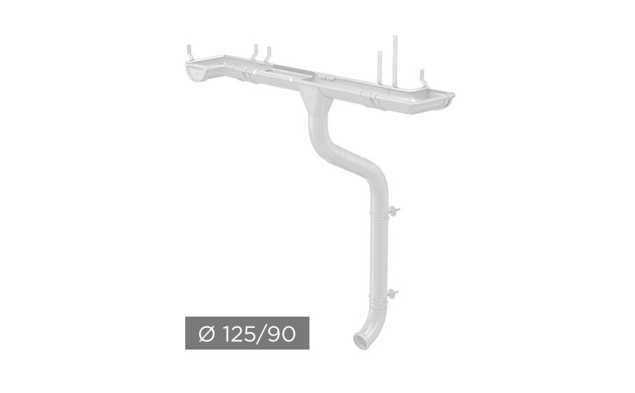 Водосточная система AQUASYSTEM PU 125/90 мм RAL 9003 в Курске