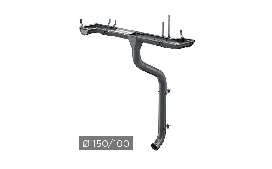 Водосточная система AQUASYSTEM PU 150/100 мм RAL 7024 в Курске