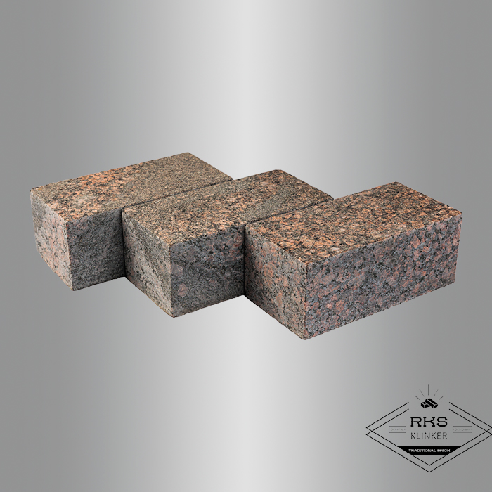 Гранитная брусчатка Дымовская, Термо пиленая, 100x200х80 мм в Курске