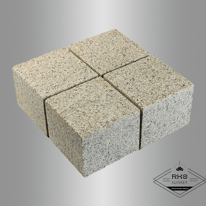 Гранитная брусчатка Мансуровская, Пиленая термо, 100x100x80 мм в Курске