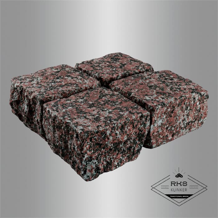 Гранитная брусчатка Гранатовый амфиболит, Колотая, 100x100 мм в Курске