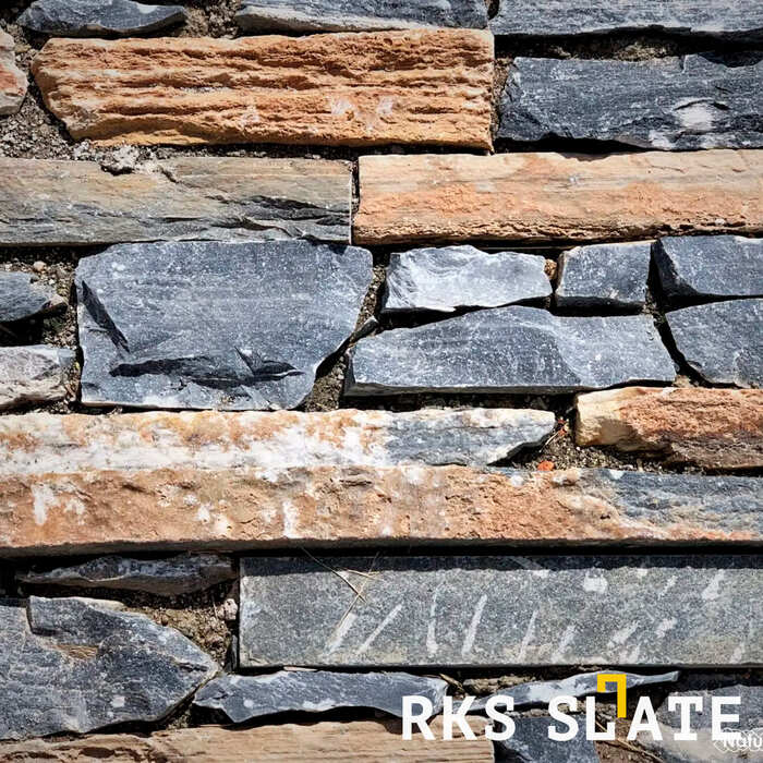 Фасадный облицовочный камень Rusty Black Quartz Strips в Курске