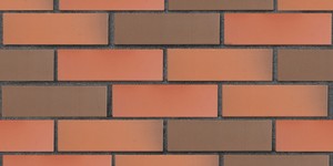 Клинкерный кирпич ЛСР Ноттингем красный флеш, гладкий 0,7НФ на графитовом шве