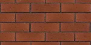 Кирпич облицовочный ЛСР, тёмно-красный, рустик, 1НФ на коричневом шве