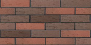 Кирпич облицовочный ЛСР, Красный Флэшинг, Рустик, 1НФ на графитовом шве