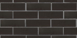 Клинкерный кирпич ЛСР Рейкьявик чёрный, гладкий 0,7НФ на сером шве