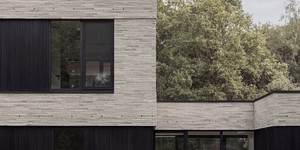 Реечная панель Turtle Shell Different Lines, Kenyan BlackWood, Co-Extrusion черные рейки разной ширины фото фасада современного дома  (6)