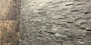 3D панели Кварцит RKS Slate Black Quartz Modern фото от клиента после монтажа в санузле (1)