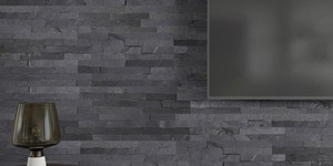 Декоративный камень в интерьере фото 3D панели RKS SLATE Сланец Black Slate купить натуральный камень (2)
