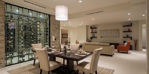 Натуральный камень на стене в интерьере 3D панели Beige Slate Classic от RKS SLATE фото гостиной (3)