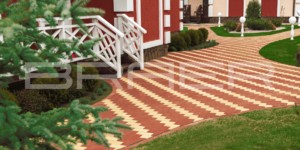 Узоры из тротуарной плитки BRAER, Прямоугольник, Красный и желтый (3)